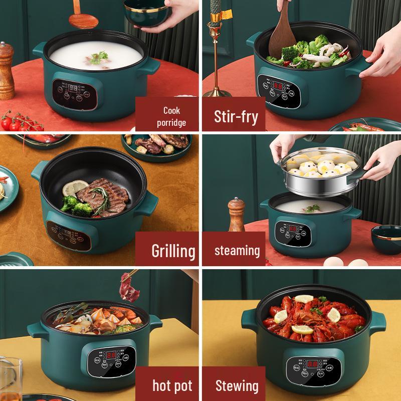 Multi-Functional Electric Cooker: Hot Pot, Stir-Fry, and Noodle Maker for Dorms and Bedrooms