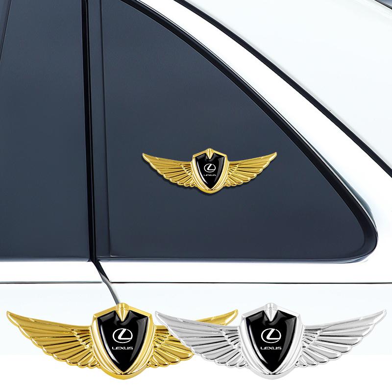 Hot 3D Wings Metal Shield Logo Metal Sticker Decorate Car Accessories For Lexus ES