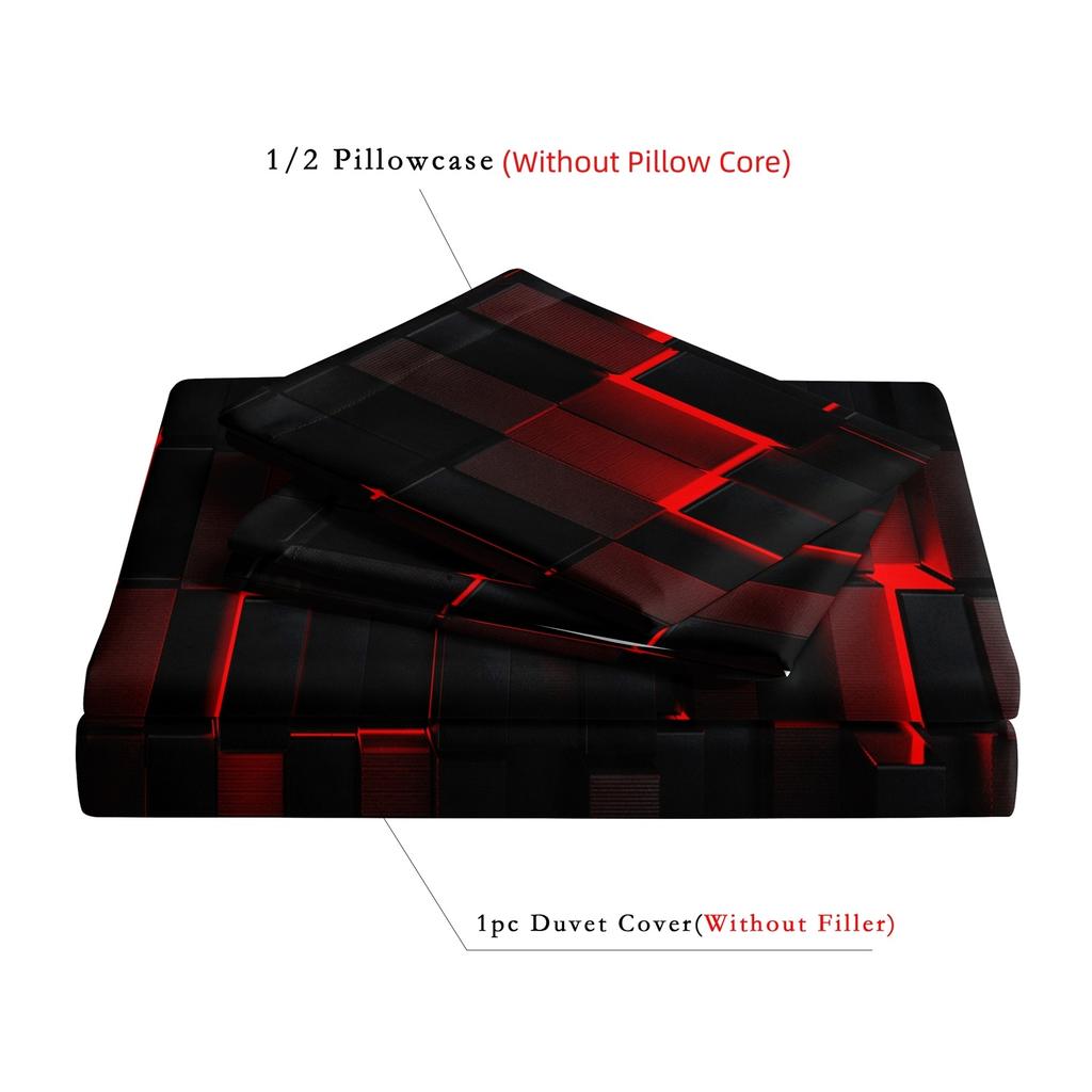 3pcs Geometric Cube Design Duvet Cover Set Digital Print Home Decor Gift For Family And Friends 1 Duvet Cover + 2 Pillowcases