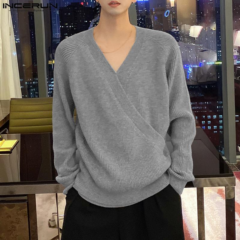 

INCERUN Мужской вязаный свитер с длинным рукавом на пуговицах, кардиганы, пальто