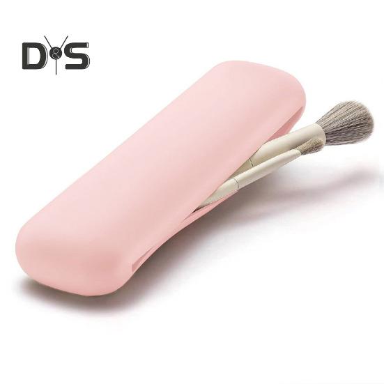 Aufbewahrungstasche für Make-up-Pinsel, staubdichtes Design, wasserabweisend, kompakte Kosmetiktasche aus Silikon, Aufbewahrungs-Organizer