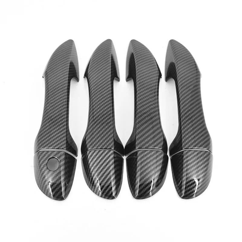 For LHD RHD Toyota Corolla 2014-2018 Car Carbon Style Black Exterior Door Handle Moulding Cover Trim Vehicle Accessories Decor