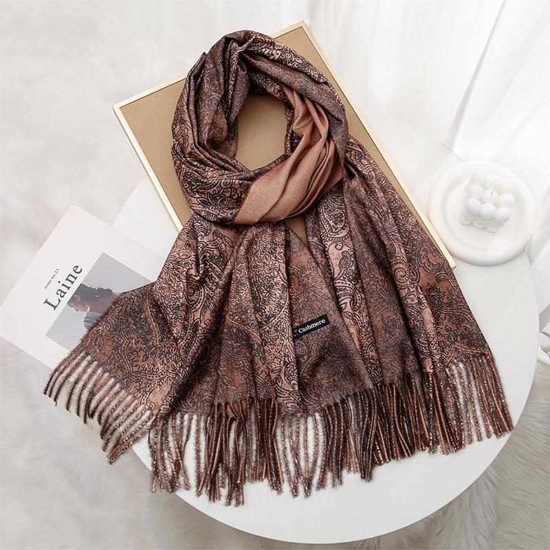 New Ladies Winter Scarf Paisley Printed Cashmere Shawl Scarf Headscarf Shawl and Scarf Women's Echarpe Scarf Luxury Brand