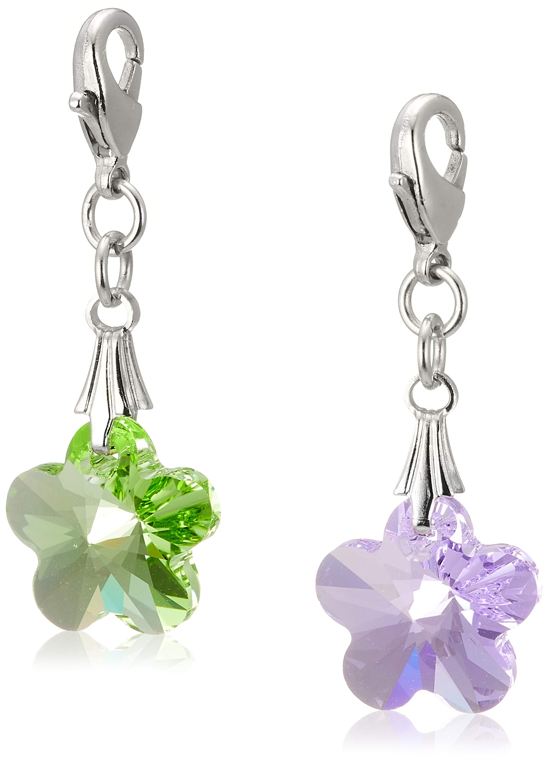 

F-Style Silver Metal Keychain for Women, Topaz (Orange), Rosaline (Pink), Free Size