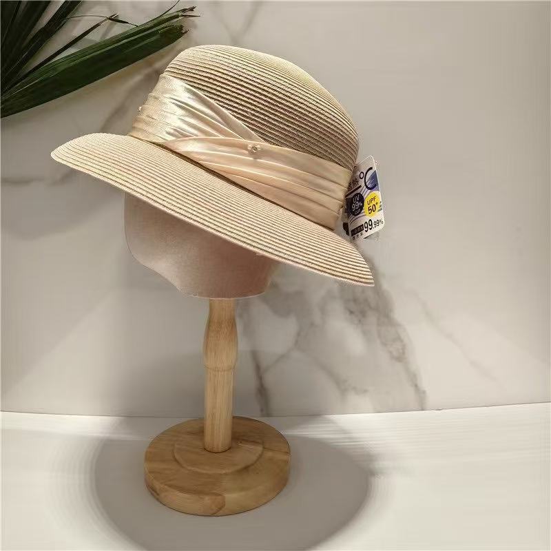 Hat Female Straw Hat Summer Visor Travel Beach UV Protection Big Edge Sun Protection Sun Bucket Hat Tide