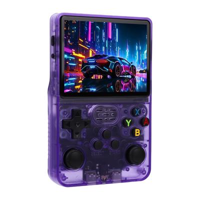 Handheld Retro Game Console Dual 3D Joysticks 3.5 Inch Screen 640x480 Game Player Supports 10+ Emulator 3000mAh Battery 128G Purple