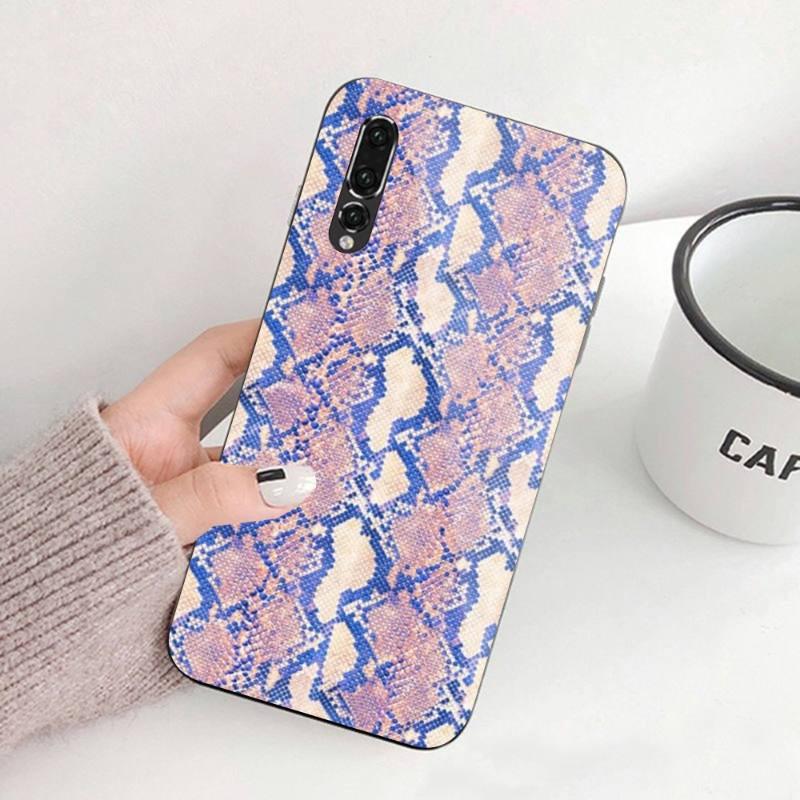 Pouzdro na telefon Snake Skin pro Huawei P50 P40 P30 P20 Pro Mate 40 30 20 Pro Nova 9 8 7 PC Skleněný kryt telefonu