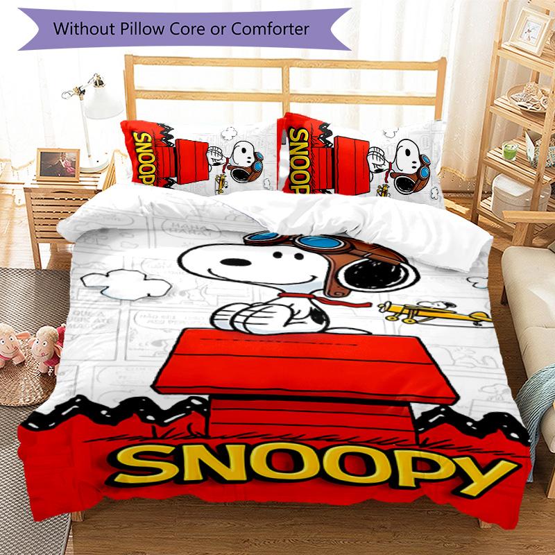 3pcs Happy Puppy pattern bedding set duvet cover set includes duvet cover &pillowcases, perfect all season bedroom decoration & gift