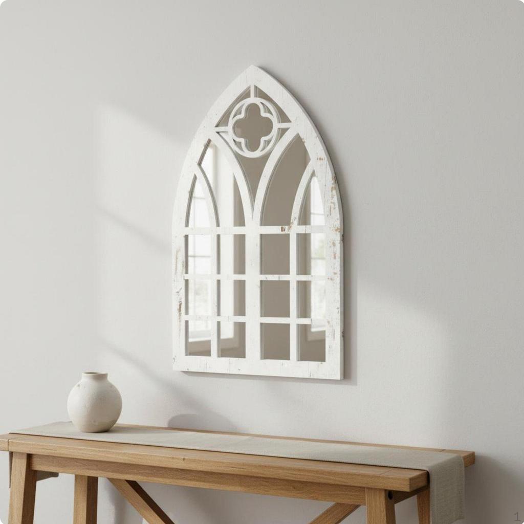 Gothic Window Mirror Self Fake Sticker Easy to Install Opp Bag Mz477a