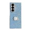 Phantom Glitter Pink White Rose Mobile Phone Case Is Suitable for Samsung Z FOLD7/6/5th Generation Folding Protective Case, Luxury and Anti-drop.