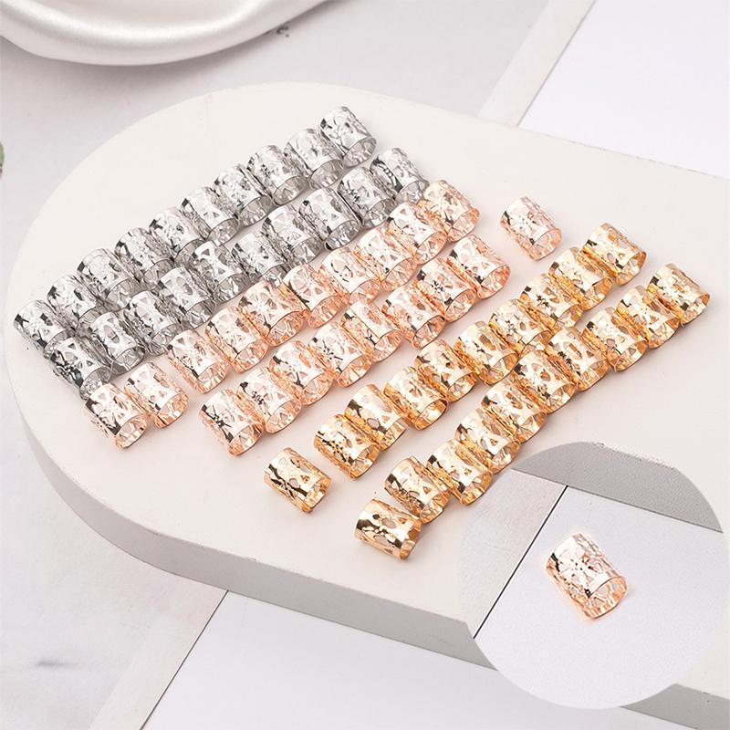 60pcs Hollow Out Hair Ring Dreadlocks Beads Hair Braid Rings Clips Dread Locks Hair Braiding Metal Decoration Hair Accessories