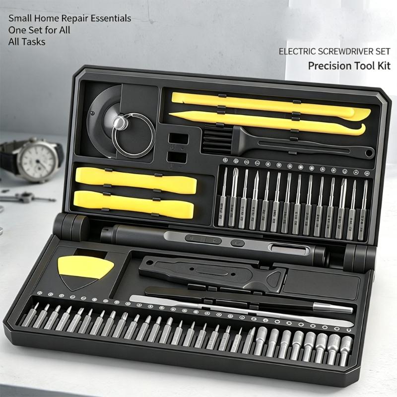 Electric Driver Set for Repair Staff and Home Use, 58 Piece Laptop Repair Kit with Metal Tips and Storage Layout for Daily Care Tasks