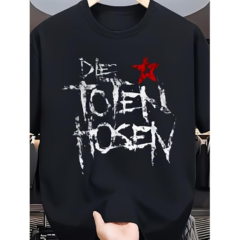 2026 New Style Dead Body Pants Band Pattern Men S T Shirt Striking White Graffiti Red Breathable T-Shirt Round Neck Design S Comfortable And