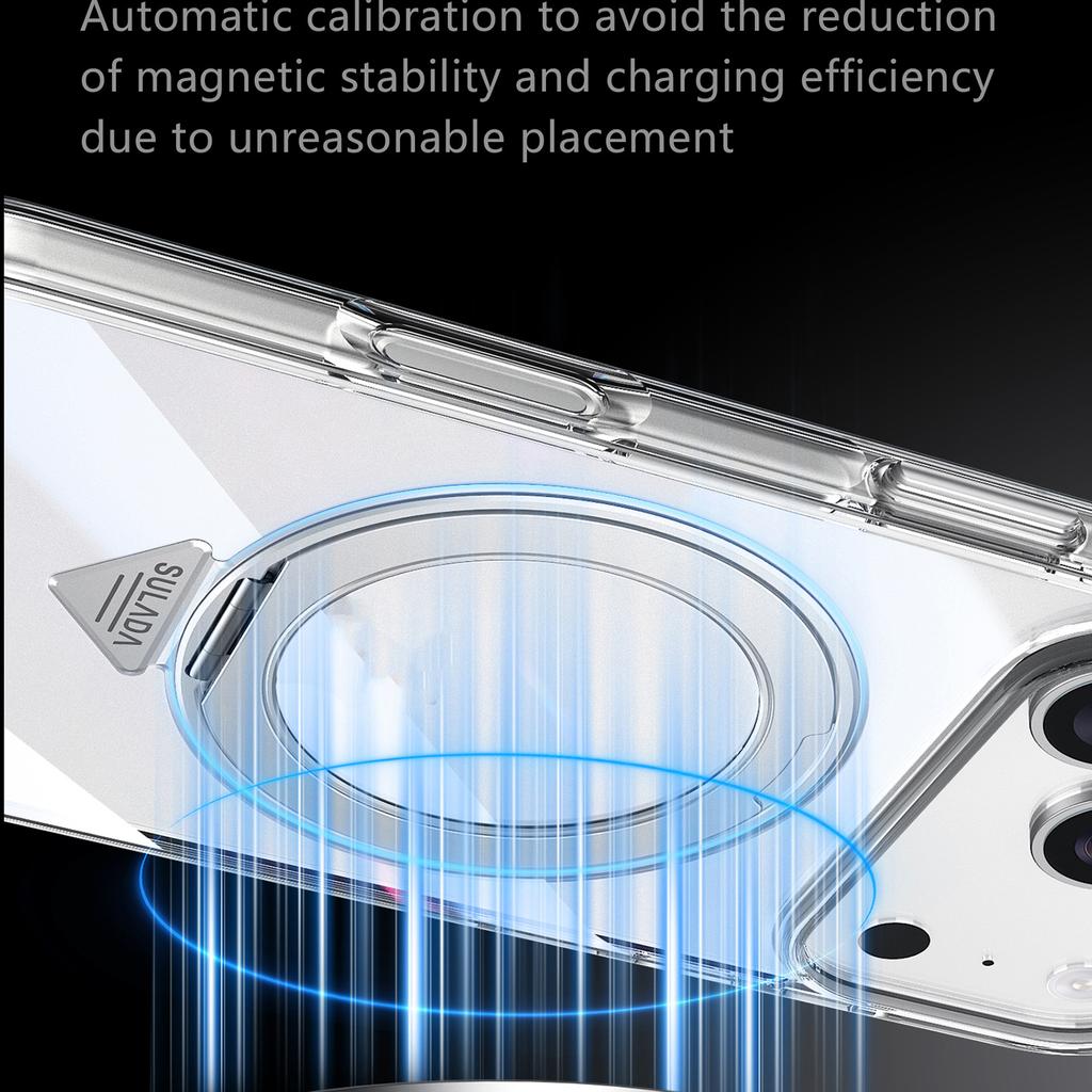 SULADA For iPhone 17 Pro Magnetic Case with Kickstand TPU+PC Clear Phone Cover