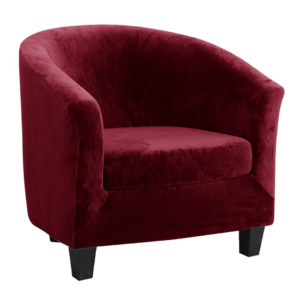 2 шт. бархатные чехлы для стульев-ванн с чехлом для подушки съемный эластичный чехол для клубного кресла красный