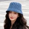 Bucket hat women's autumn Japanese face small simple bucket hat Korean version big head circumference sun hat