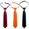 Korean Style No-Tie Lazy Insert Buckle Short Solid Color Tie for Girls - Black, Wine Red, Dark Green