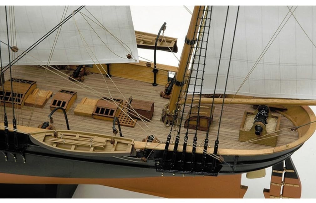 Woody Joe 1/75 Kanrin Maru (with sails) Wooden Model Assembly Kit (Ship)