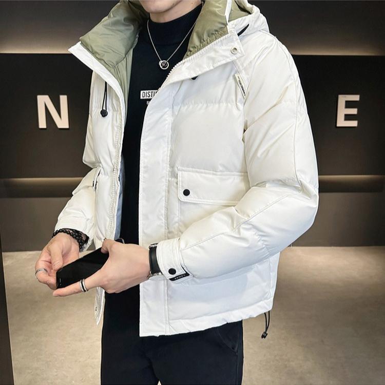 Men's Down Jacket Workwear Hooded Cotton-padded Jacket Casual and Thick Cotton-padded Jacket for Autumn and Winter