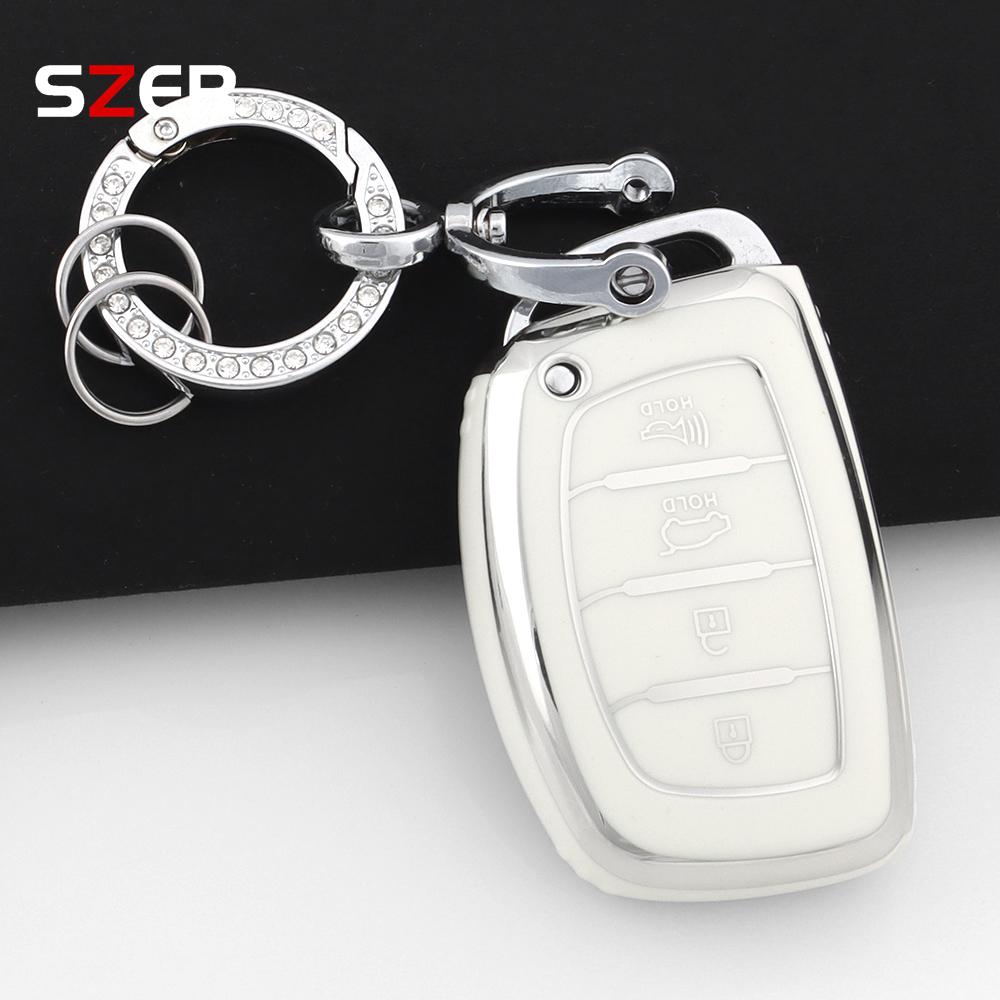 3 4 Tasten TPU Auto Smart Key Hülle Abdeckung Schlüsselanhänger Für Hyundai Tucson Santa Fe Rena Sonata Elantra Creta Ix35 Ix45 I10 I30 I40