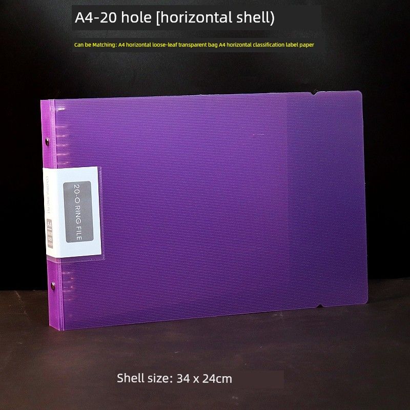 Horizontal Folder A4 Folder Loose-Leaf Punch Folder A5/B5 Photo Art Works Manuscript Paper Storage Clip