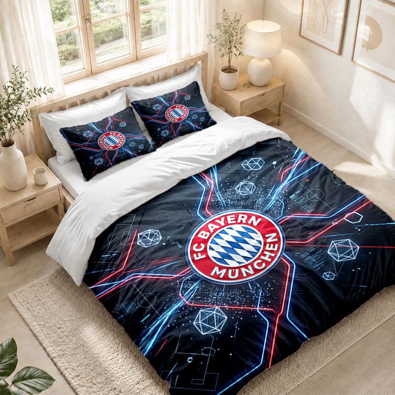 Bedding Set 1 Duvet Cover 2 Pillowcases Bayern Munich Print Bedroom Home Decoration
