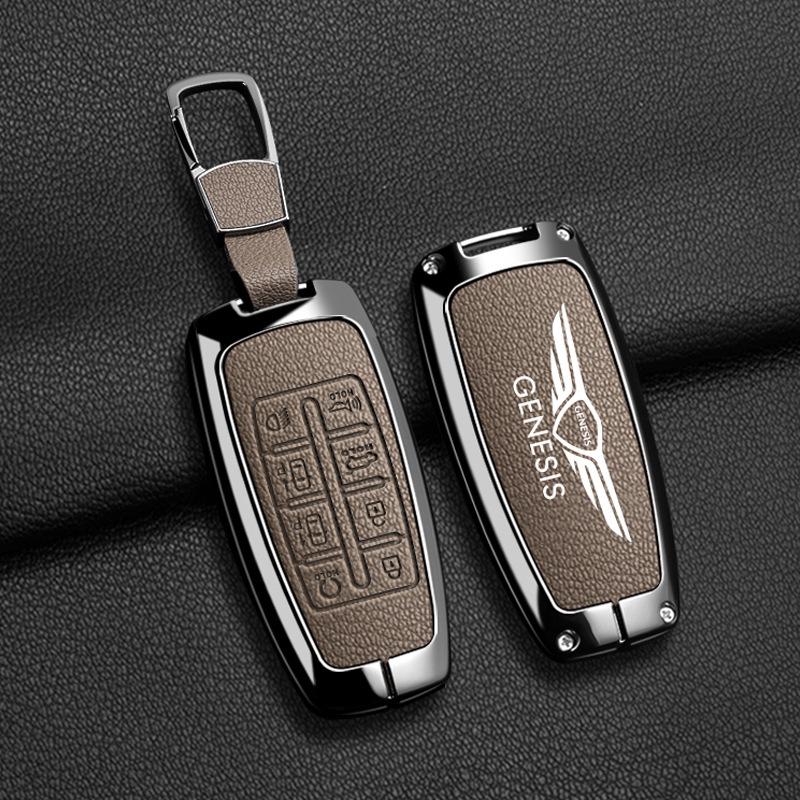Genesis G70/G80/GV80 Car Key Case - Premium Remote Shell Accessory with Buckle