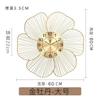 Golden Metal Flower Shape Wall Clocks Simplicity Fashion Modern Home Furnishings Living Room Restaurant Decorate Mute Wall Watch