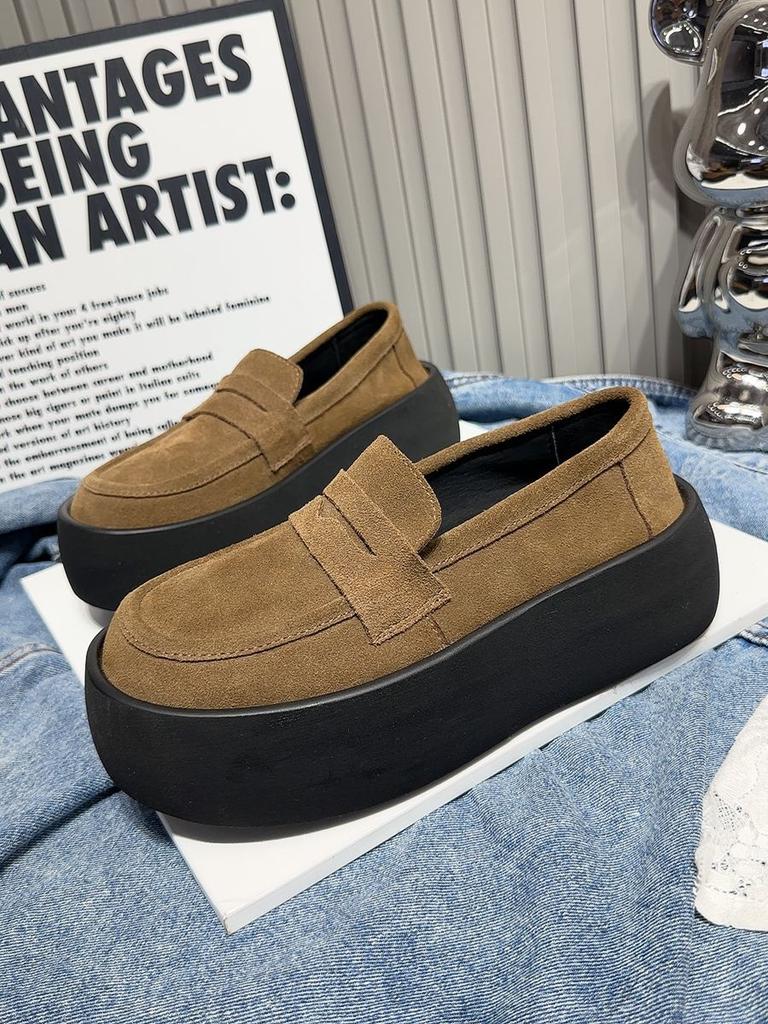 Popular Loafers 2025 New Casual Shoes Comfortable and Fashionable Versatile and Thin Ultra-light Thick-soled Women's Versatile Trendy Shoes Women