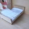Dollhouse Double Bed Corrosion Resistant Vivid Appearance Micro Decor Home Bedroom Decoration Mini Bed with Quilt Pillow for Kids