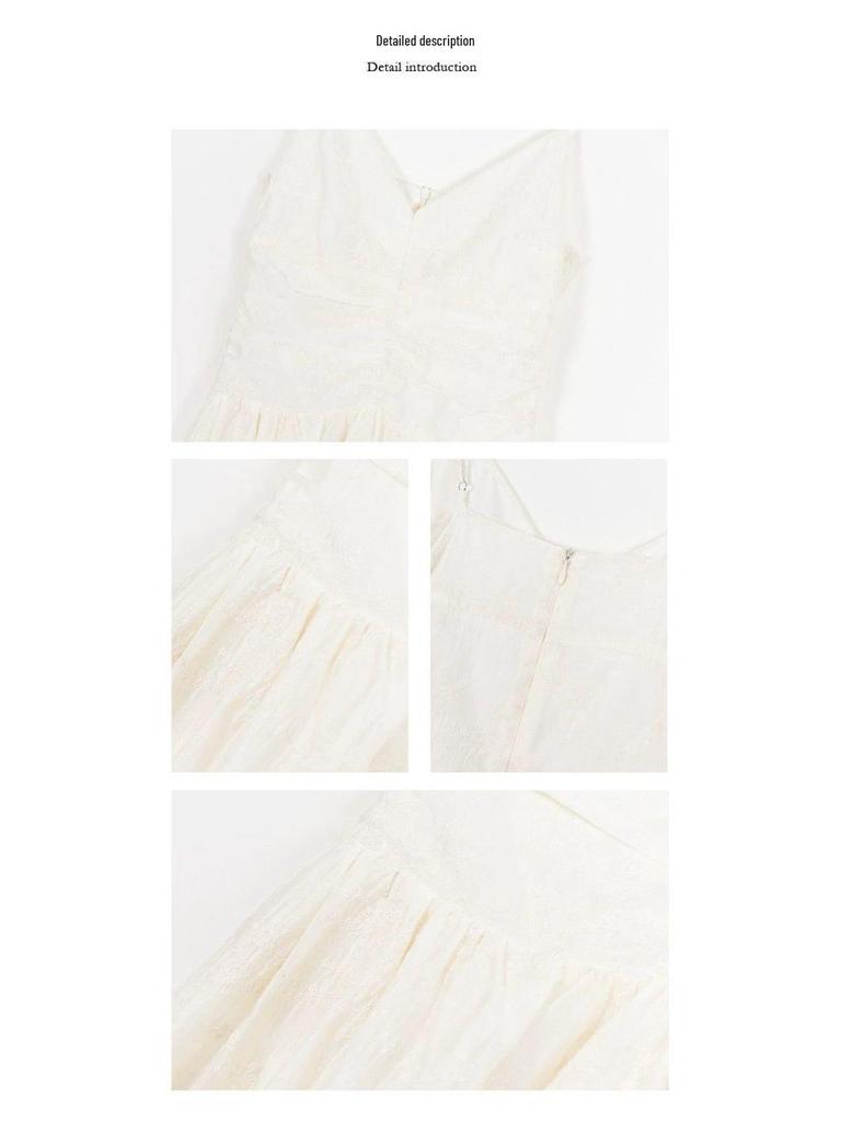 Off-White Spaghetti Strap A-Line Dress - Slim Fit, Summer 2026 Collection