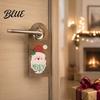 Indoor Holiday Door Ornament Wooden Christmas Hanger, Santa Claus Snowman Stocking Patterns Winter Party Sign Knob for Home Party, Festive Decorations