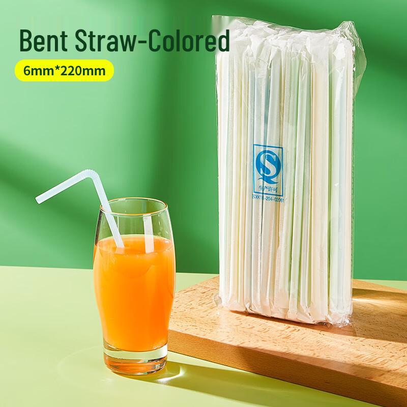 DYMAYKI Disposable Bendable Colorful Straws