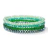 Set da 4 Pezzi Braccialetti Elastici con Perline di Cristallo Lucido Bohemien Facettati Colorati Braccialetti con Perline di Vetro di Cristallo Set di Braccialetti per Donne