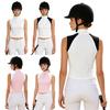 Sleeveless Zip Stand Collar Quick Dry Vest for Women Color Block Horse Riding Tank Top for Golf Tennis Equestrian Sport