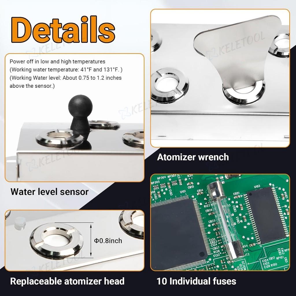 250W10 Fogger for Air Humidifier Hydroponics Nebulizer 304 Steel Atomizer Plate DC 48V Head Ultrasonic Mist Maker