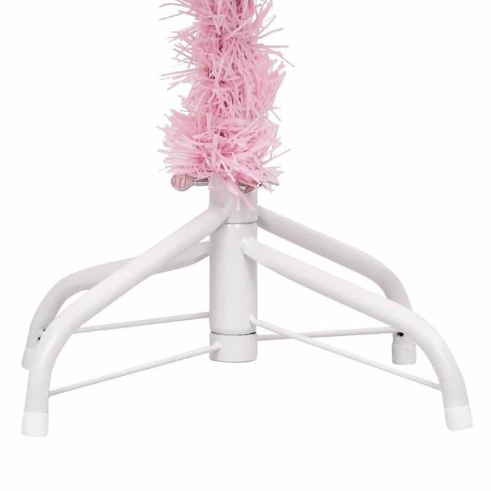 VidaXL Arbre de Noël Artificiel avec LED et Boules Sapin de Noël Décoration de Noël Jardin Patio Arrière-cour Extérieur Rose 3077671