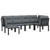 VidaXL Salon de Jardin 6 pcs, Ensemble de Meubles de Terrasse, Mobilier d'Extérieur, Chaise de Patio, Moderne, Noir et Gris 3187758