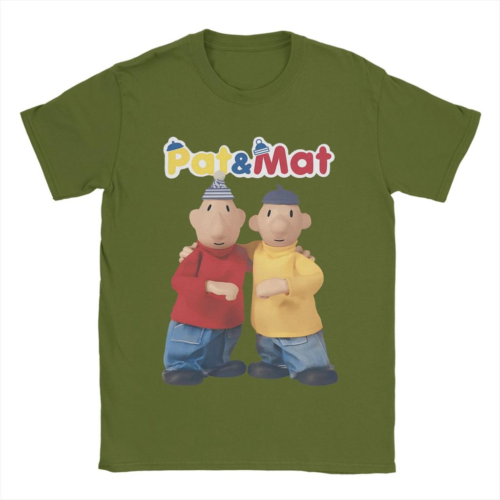 Mens Pat and Mat Czechoslovak Cartoon Anime T Shirt 100 Cotton Tops Humor Short Sleeve Crewneck Tees New Arrival TShirts