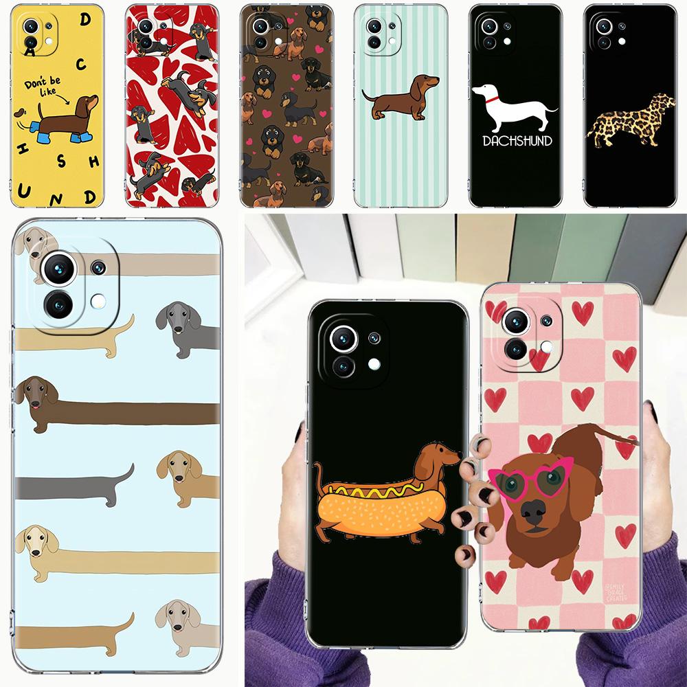 Phone Case For Xiaomi Mi 15 14 13 12 11 Lite 15T 13T 12T Pro Poco X7 X6 X5 Pro 5G X3 NFC F7 F6 F5 Cover Cute Dachshund Bulldog