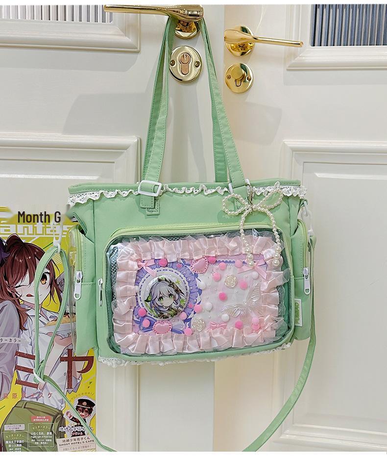 Кавайный бант Итабаг Тоут - Милая аниме-девушка-школьница, прозрачный держатель для значков