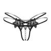 [Free Shipping] Sexy Thong, Hot Lace Embroidered Transparent Seduction Underwear, Women's Low Waist Hollowed Out T-back