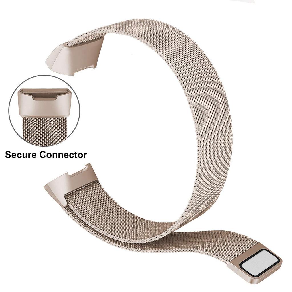 Luxury Milanese Mesh Watchband for Fitbit Charge 3 Stainless Steel Magnetic Watch Strap Replacement