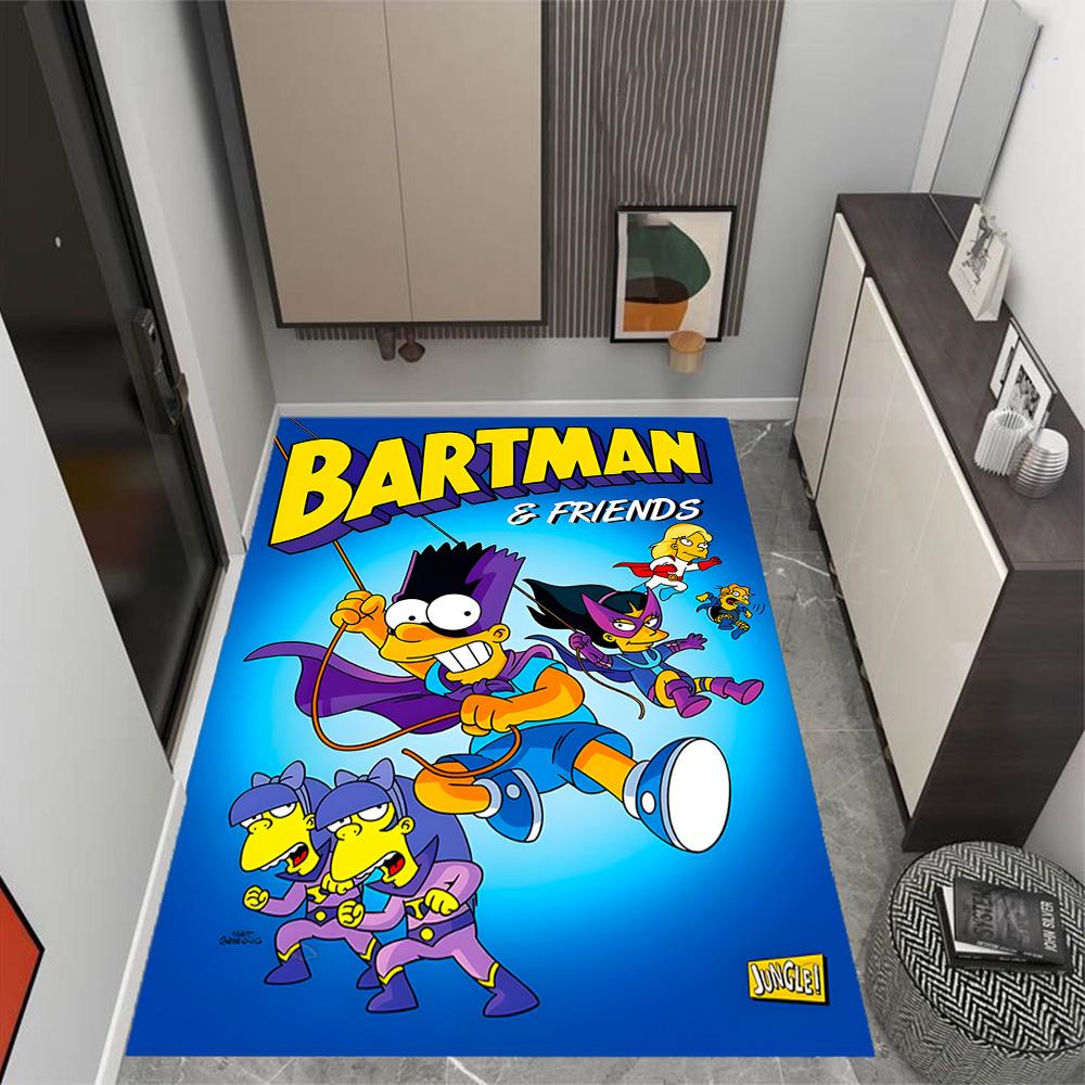 Simpsons Family Adventure Themed Anti-Slip Rugs - Polyester Home Decor, Suitable for Bedrooms, Living Rooms, Doorways, Studios, and Decorations