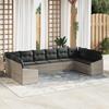 VidaXL 10-piece Garden Sofa Set with Cushions Light Grey Poly Rattan 3346902