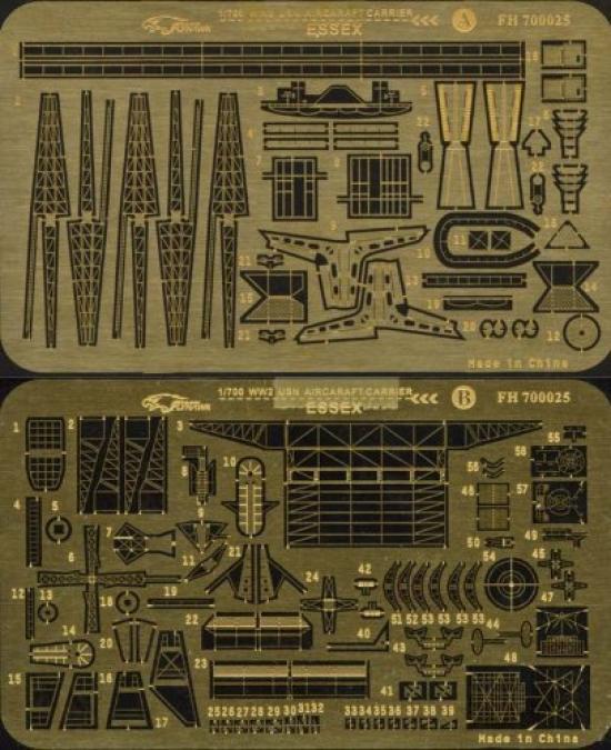 Flyhawk Models Scale US Navy Aircraft Carrier Essex Trumpeter Plastic Model Parts FLYFH700025 1/700 (for 05728/29/30)
