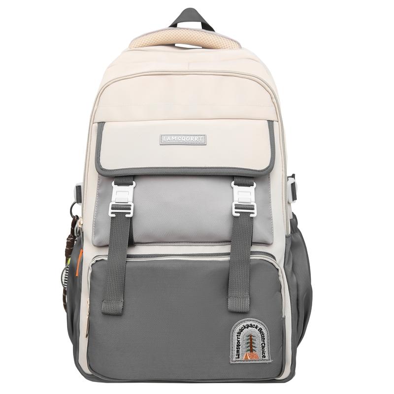 Student Skolväska Ryggsäck Stor Kapacitet Dam Färgblock Ryggsäck