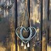 Einzigartiges Valentinstagsgeschenk Hufeisen Herzform Windspiel für Außendekoration im Garten mit Messingglocke Glück Wandkunst Akzente, Rustikales Metall Hängend