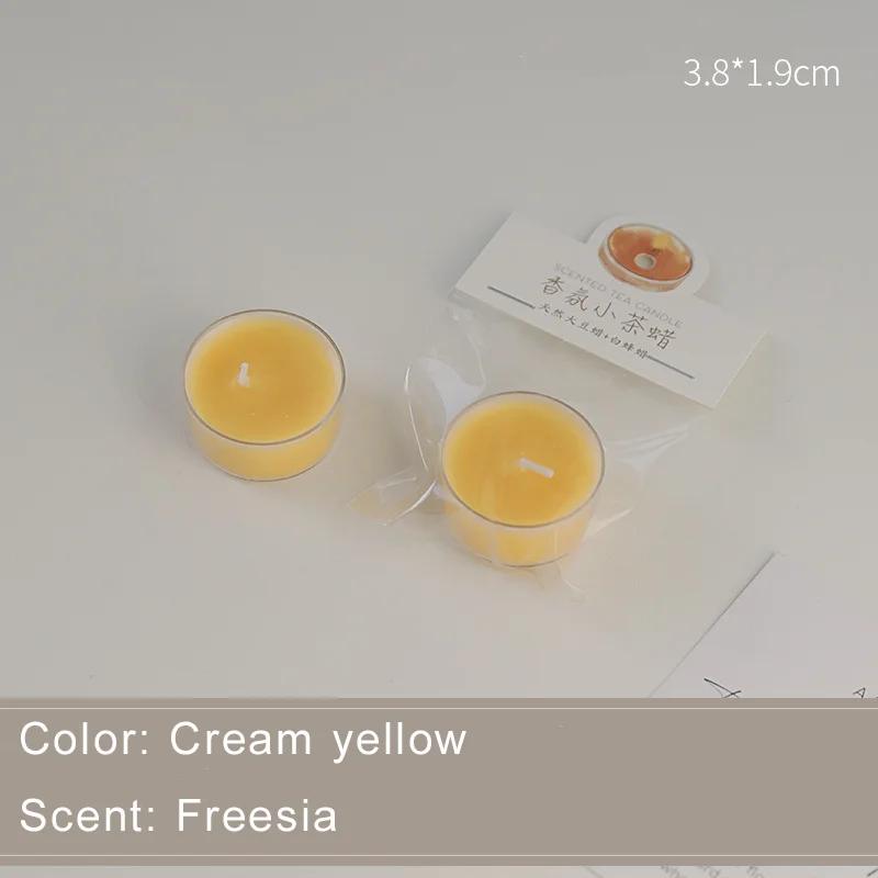 1/5Pcs  Colorful Round Small Tea Wax Fragrance Gift Ambience Wedding Companion Gift Handmade Scented Candles Decorative