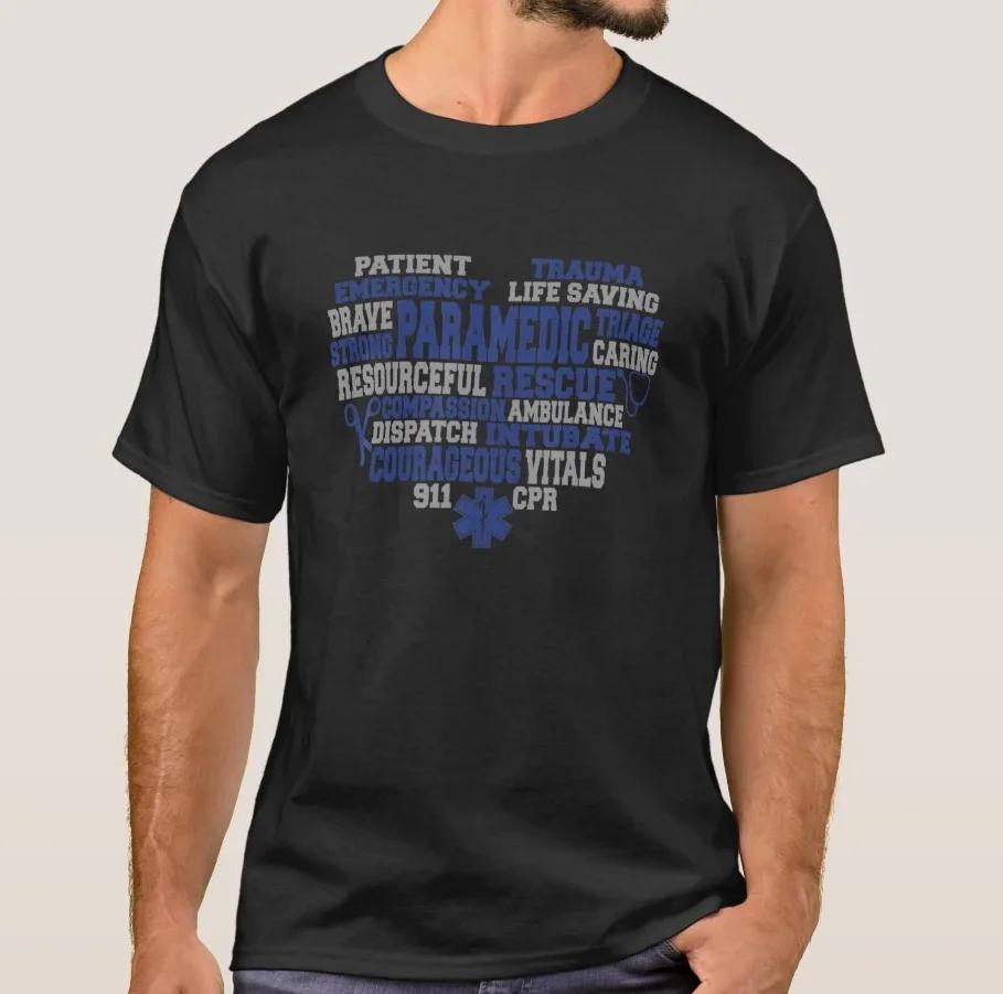 Best Paramedic Ever EMS EMT Heartbeat EKG Emergenc TShirt 100 Cotton ONeck Short Sleeve Summer Casual Mens Tshirt Streetwear